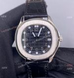 PPF Swiss Patek Philippe Aquanaut Lady Black Leather Strap Copy Watch